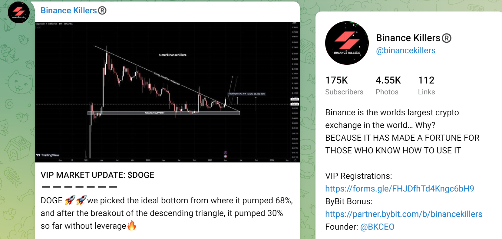 Binance Killers Telegram channel