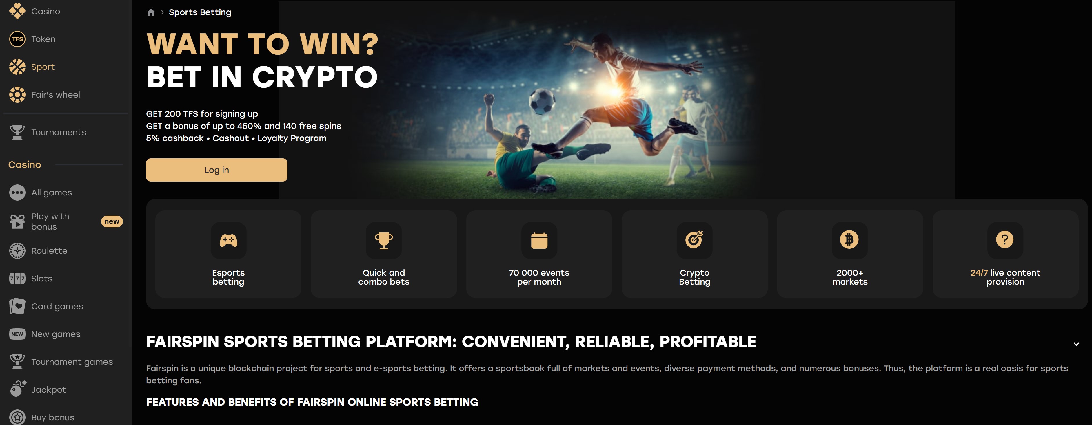 fairspin crypto gambling site