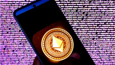 Getty Images The Ethereum logo seen on a phone